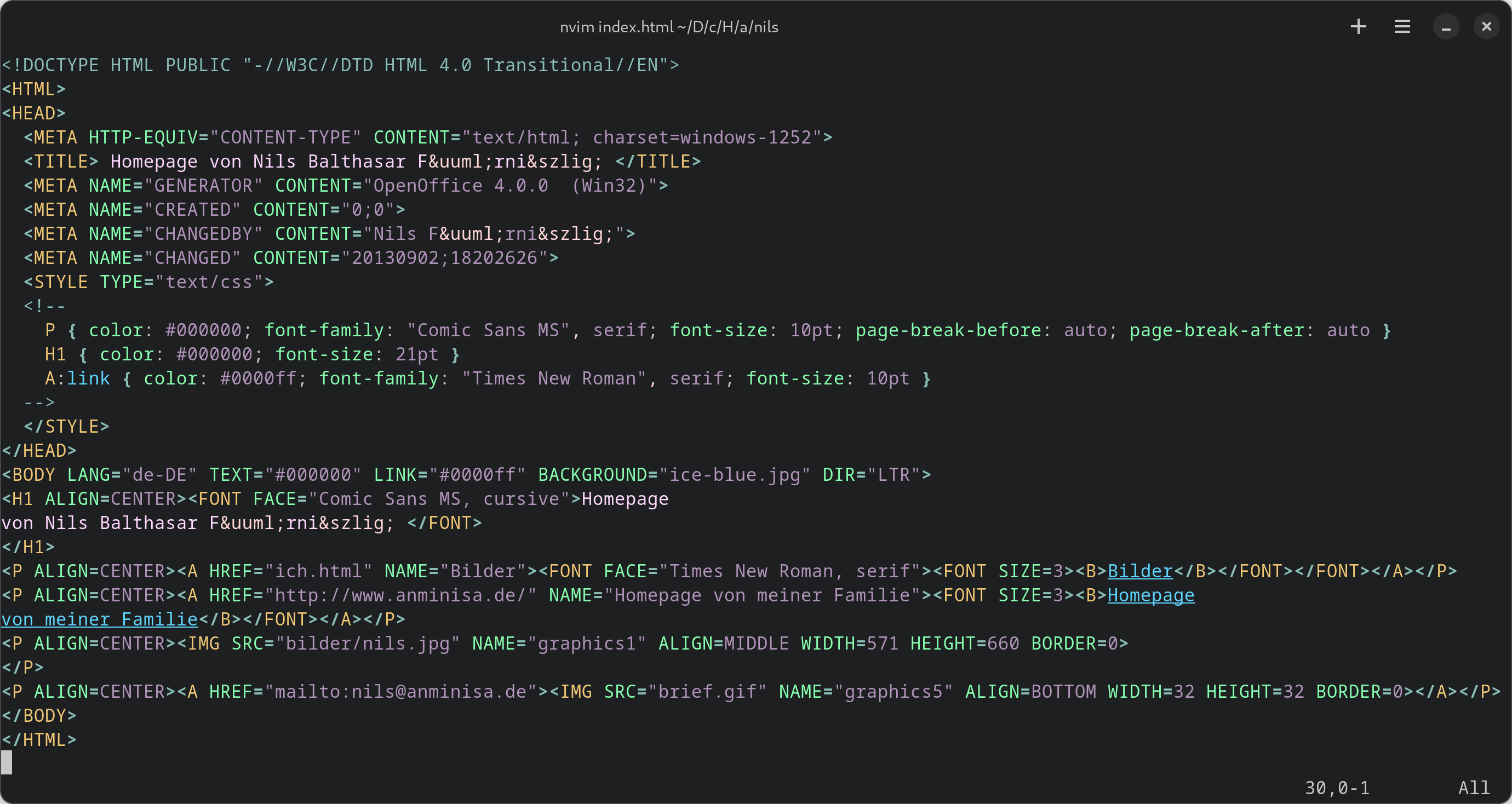 Screenshot HTML